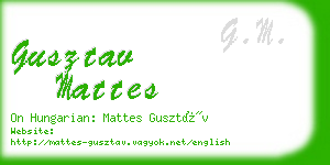 gusztav mattes business card